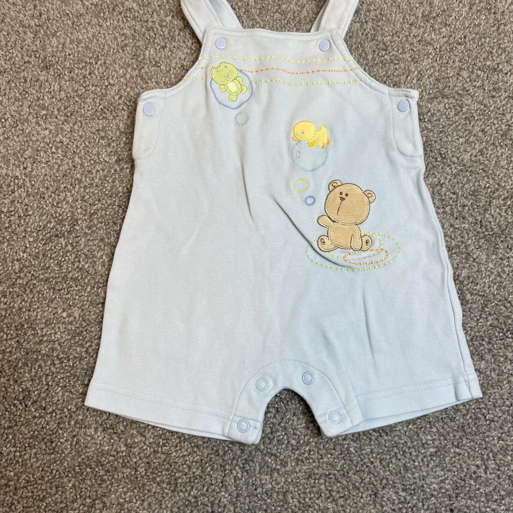 vtg Carters Romper Baby Boys‎ 6M Teddy Bear Duck Turtle Embroidered One Piece